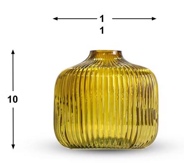 Vase de couleur jaune en cristal